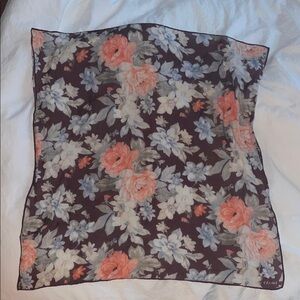 Celine Dark Floral Silk Scarf